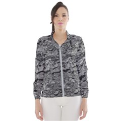 Black And White Texture Print Women s Windbreaker by dflcprintsclothing