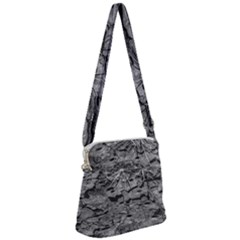 Black And White Texture Print Zipper Messenger Bag by dflcprintsclothing