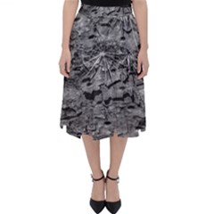 Black And White Texture Print Classic Midi Skirt by dflcprintsclothing