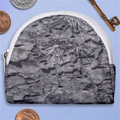 Black And White Texture Print Horseshoe Style Canvas Pouch