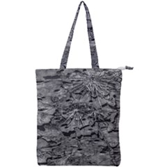 Black And White Texture Print Double Zip Up Tote Bag