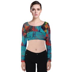 Magic Velvet Long Sleeve Crop Top