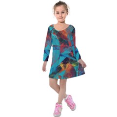 Magic Kids  Long Sleeve Velvet Dress