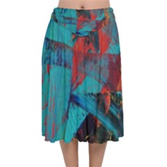 Magic Velvet Flared Midi Skirt