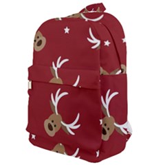 Cute Reindeer Head With Star Red Background Classic Backpack by BangZart