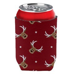 Cute Reindeer Head With Star Red Background Can Holder by BangZart