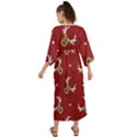 Cute reindeer head with star red background Grecian Style  Maxi Dress View2