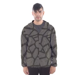 Cartoon Gray Stone Seamless Background Texture Pattern Men s Hooded Windbreaker by BangZart