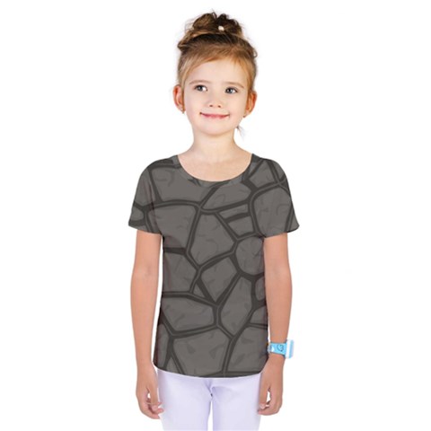 Cartoon Gray Stone Seamless Background Texture Pattern Kids  One Piece Tee by BangZart