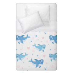 Seamless Pattern With Cute Sharks Hearts Duvet Cover (single Size) by BangZart