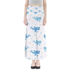 Seamless Pattern With Cute Sharks Hearts Full Length Maxi Skirt by BangZart