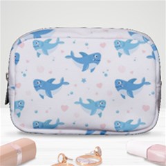 Seamless Pattern With Cute Sharks Hearts Make Up Pouch (small) by BangZart