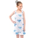 Seamless pattern with cute sharks hearts Kids  Overall Dress View1