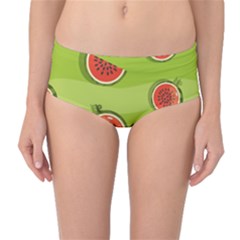 Seamless Background With Watermelon Slices Mid-waist Bikini Bottoms by BangZart