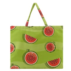 Seamless Background With Watermelon Slices Zipper Large Tote Bag by BangZart