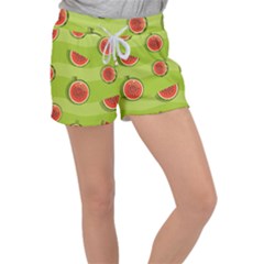 Seamless Background With Watermelon Slices Velour Lounge Shorts by BangZart