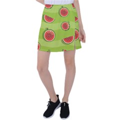 Seamless Background With Watermelon Slices Tennis Skirt