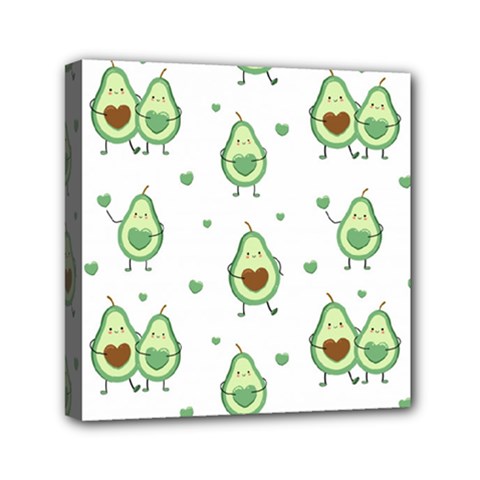 Cute Seamless Pattern With Avocado Lovers Mini Canvas 6  X 6  (stretched)