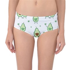 Cute Seamless Pattern With Avocado Lovers Mid-waist Bikini Bottoms by BangZart