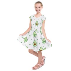 Cute Seamless Pattern With Avocado Lovers Kids  Short Sleeve Dress by BangZart