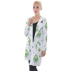 Cute Seamless Pattern With Avocado Lovers Hooded Pocket Cardigan by BangZart