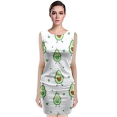 Cute Seamless Pattern With Avocado Lovers Sleeveless Velvet Midi Dress by BangZart