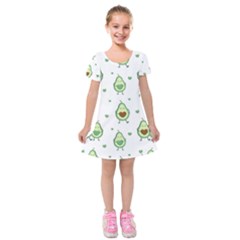 Cute Seamless Pattern With Avocado Lovers Kids  Short Sleeve Velvet Dress by BangZart