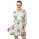 Cute seamless pattern with avocado lovers Mini Skater Shirt Dress View1