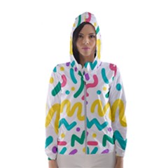 Abstract Pop Art Seamless Pattern Cute Background Memphis Style Women s Hooded Windbreaker by BangZart