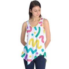 Abstract Pop Art Seamless Pattern Cute Background Memphis Style Sleeveless Tunic by BangZart