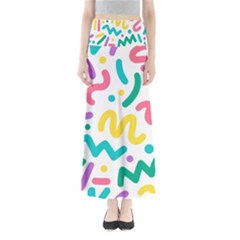 Abstract Pop Art Seamless Pattern Cute Background Memphis Style Full Length Maxi Skirt by BangZart