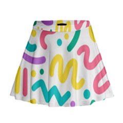 Abstract Pop Art Seamless Pattern Cute Background Memphis Style Mini Flare Skirt by BangZart