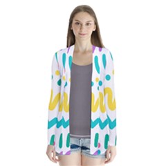 Abstract Pop Art Seamless Pattern Cute Background Memphis Style Drape Collar Cardigan by BangZart