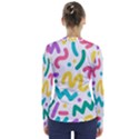 Abstract pop art seamless pattern cute background memphis style V-Neck Long Sleeve Top View2