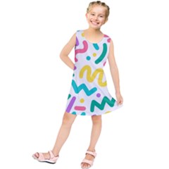 Abstract Pop Art Seamless Pattern Cute Background Memphis Style Kids  Tunic Dress by BangZart