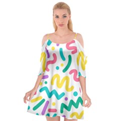 Abstract Pop Art Seamless Pattern Cute Background Memphis Style Cutout Spaghetti Strap Chiffon Dress by BangZart