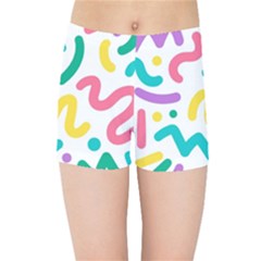 Abstract Pop Art Seamless Pattern Cute Background Memphis Style Kids  Sports Shorts by BangZart