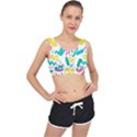 Abstract pop art seamless pattern cute background memphis style V-Back Sports Bra View1