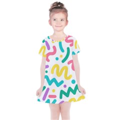 Abstract Pop Art Seamless Pattern Cute Background Memphis Style Kids  Simple Cotton Dress by BangZart