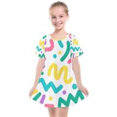 Abstract Pop Art Seamless Pattern Cute Background Memphis Style Kids  Smock Dress by BangZart