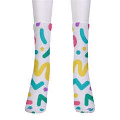 Abstract Pop Art Seamless Pattern Cute Background Memphis Style Men s Crew Socks by BangZart