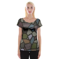 Cartoon Colored Stone Seamless Background Texture Pattern   Cap Sleeve Top by BangZart