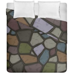 Cartoon Colored Stone Seamless Background Texture Pattern   Duvet Cover Double Side (california King Size) by BangZart