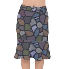 Cartoon Colored Stone Seamless Background Texture Pattern   Short Mermaid Skirt by BangZart