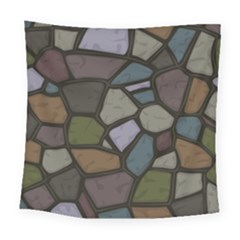 Cartoon Colored Stone Seamless Background Texture Pattern   Square Tapestry (large) by BangZart