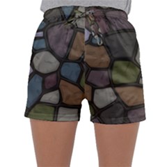 Cartoon Colored Stone Seamless Background Texture Pattern   Sleepwear Shorts by BangZart