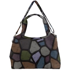 Cartoon Colored Stone Seamless Background Texture Pattern   Double Compartment Shoulder Bag by BangZart