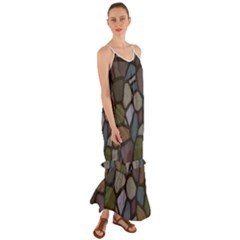 Cartoon Colored Stone Seamless Background Texture Pattern   Cami Maxi Ruffle Chiffon Dress by BangZart