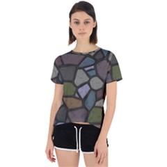 Cartoon Colored Stone Seamless Background Texture Pattern   Open Back Sport Tee by BangZart