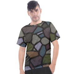 Cartoon Colored Stone Seamless Background Texture Pattern   Men s Sport Top